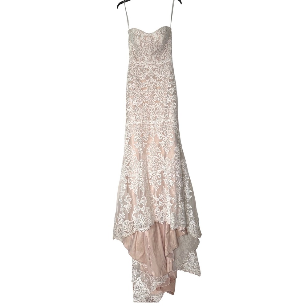 Allure Strapless Lace Mermaid Wedding Gown Ivory Champagne Sweetheart Train‎ 4S